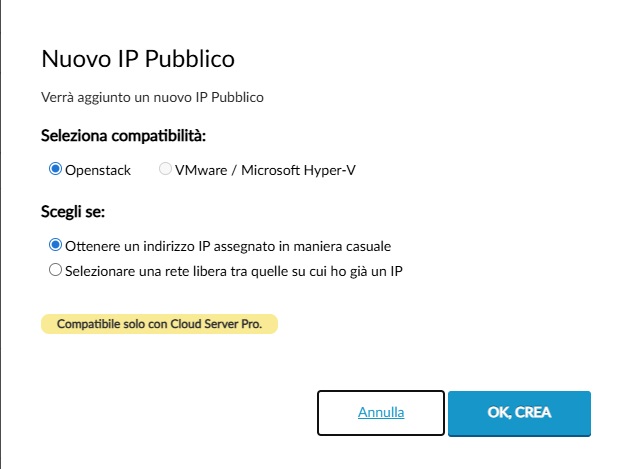 Select Public IP type