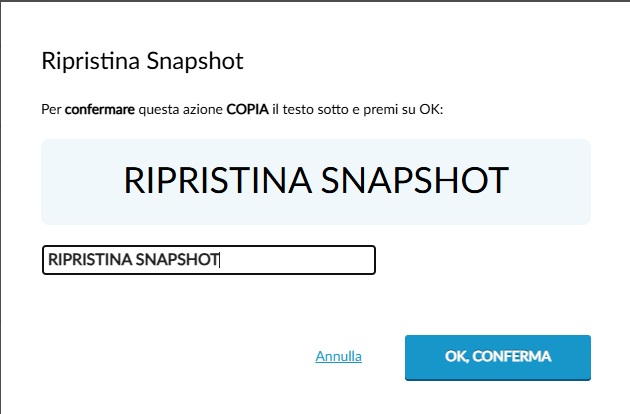 Ripristino snapshot